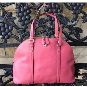 COACH Peyton Cora Dome Satchel Pink Leather Purse F25671